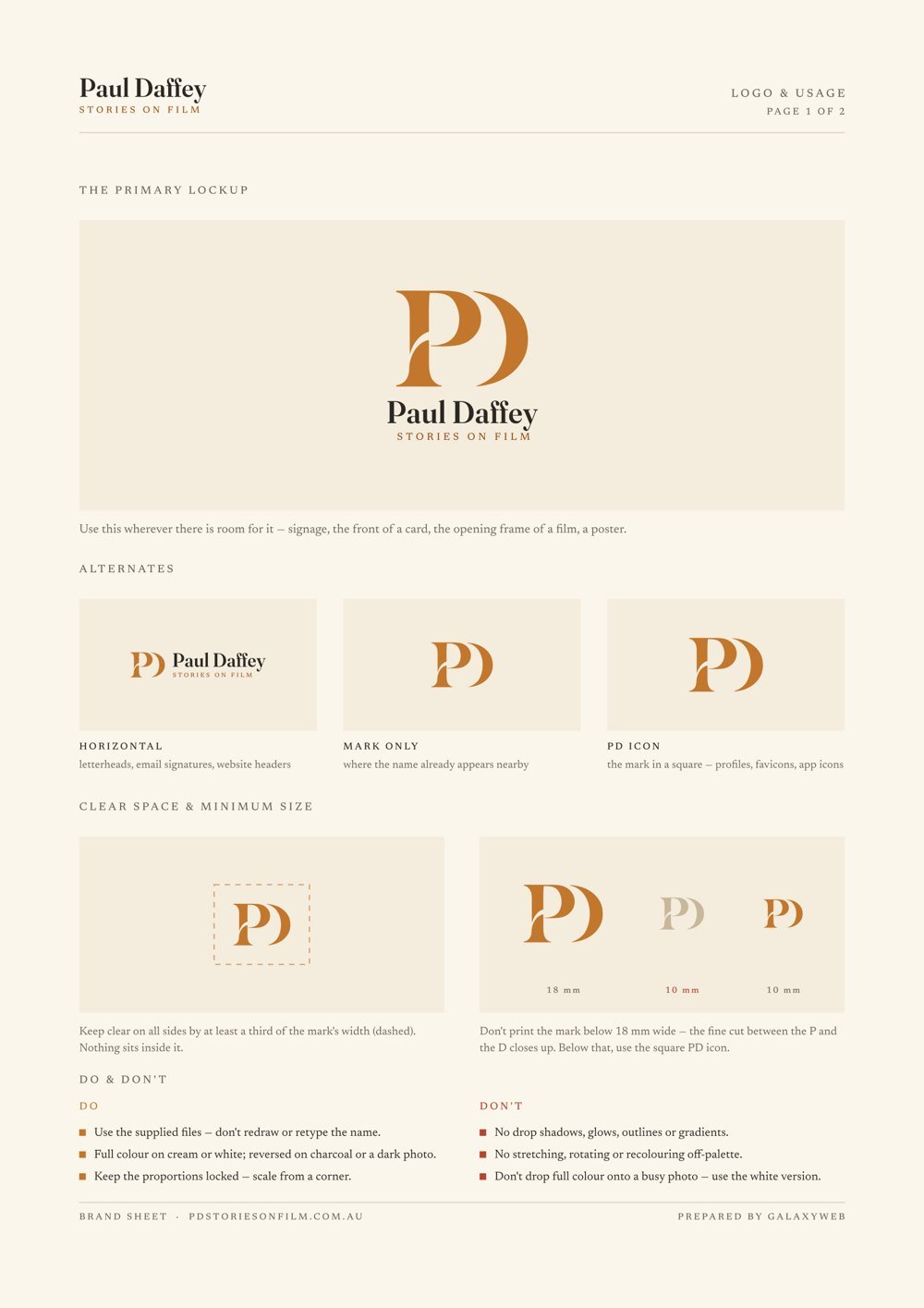 Brand sheet page 1